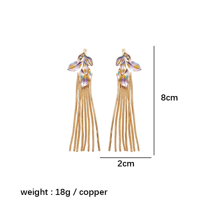 S3b8760146e744b5181e233ef0b757a3dT Color Leaf Elegant Long Earrings Fashion Jewelry Women Trendy Party Gifts Delicate Temperament Exaggerate Mallzona