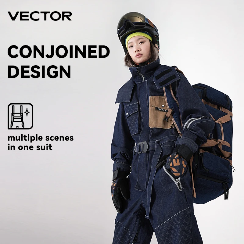 Ski Jacket Thick Men Women One-Piece Ski Jumpsuit Outdoor Sports Snowboard Jacket Warm Waterproof Winter Overalls Hooded