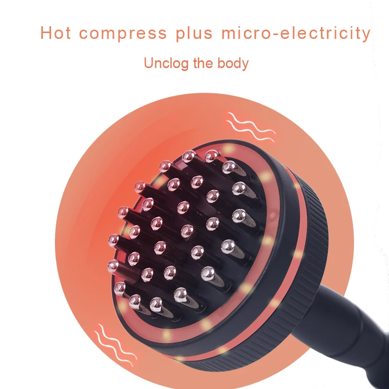 Microcurrent Meridian Brush Massager Cellulite Lymphatic Infrared Heating Vibration Body Detoxification Health ScrBlood Relaxing