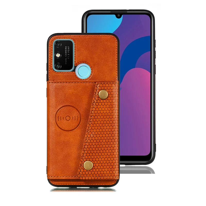 Magnetic Card Holder Leather Wallet Phone Case with Back Cover