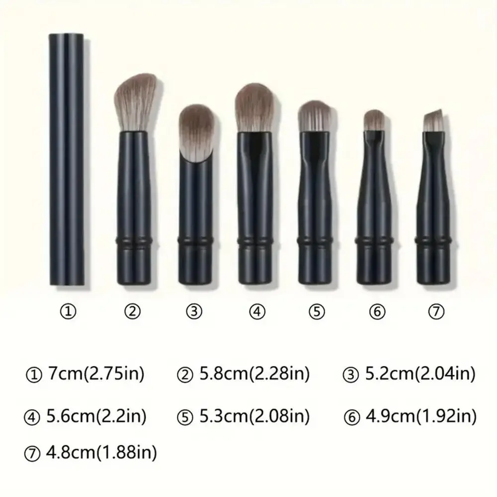 1 Set 6 In 1 Mini Makeup Brushes Set Detachable Travel Contour Concealer Brush Eyeshadow Brushes Double Ended Makeup Brushes