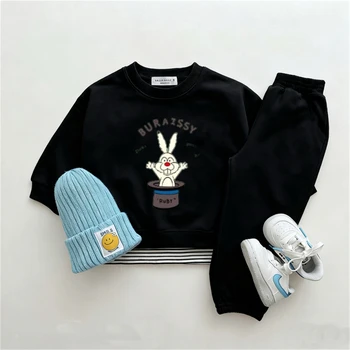 Set 2 Pezzi Felpa e Pantaloni Carini per Bambini, Abbigliamento a Maniche Lunghe, Completo Casual con Cappuccio, Costume Primavera Autunno 2026