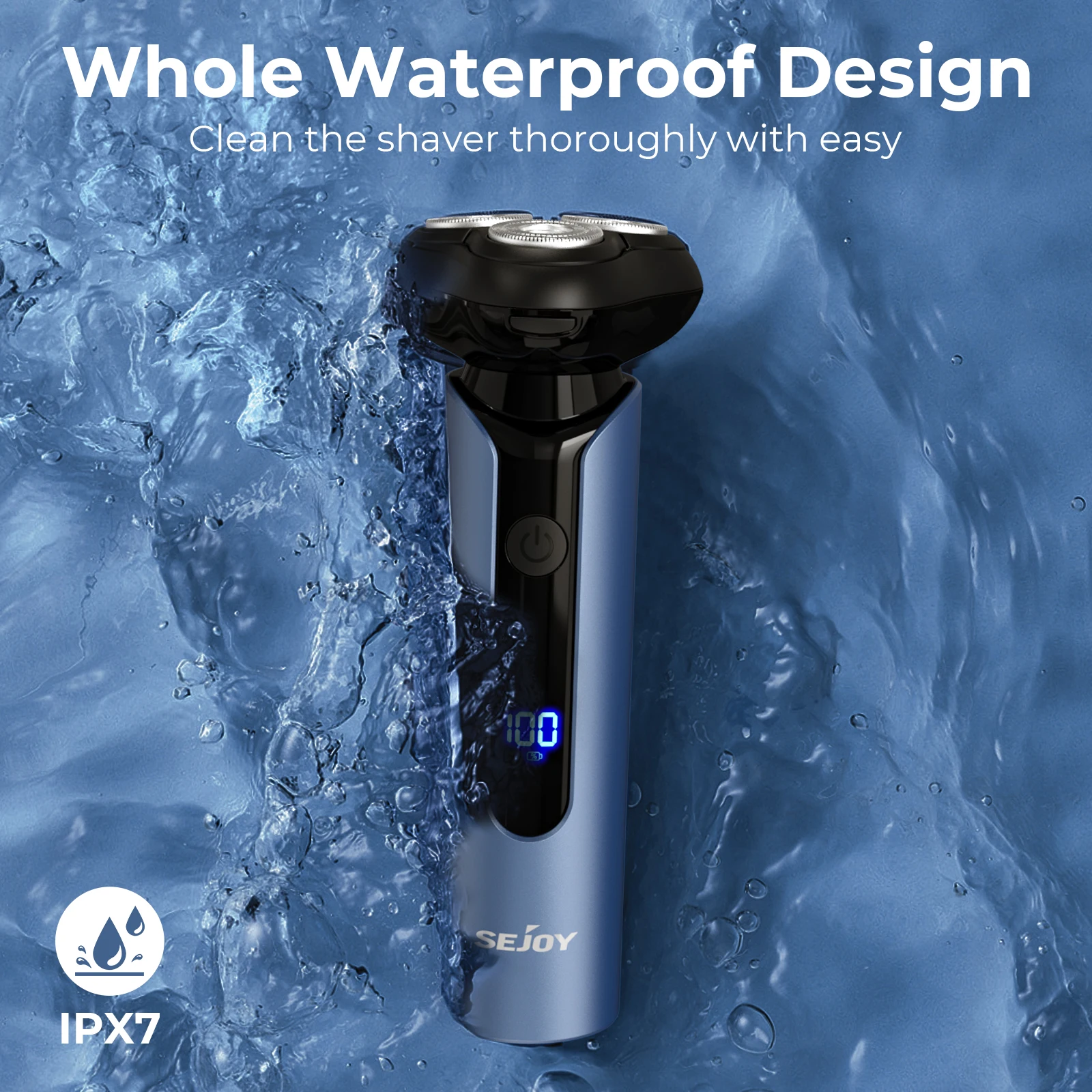 Electric Shaver Electric Razor Rotary Shaver Electrical Rotary Shaver Cordless Shaver Sejoy Electric Shaver for Men 3D Floating Blade Washable Type-C USB Rechargeable Beard Razor Trimmer Machine For Barber
