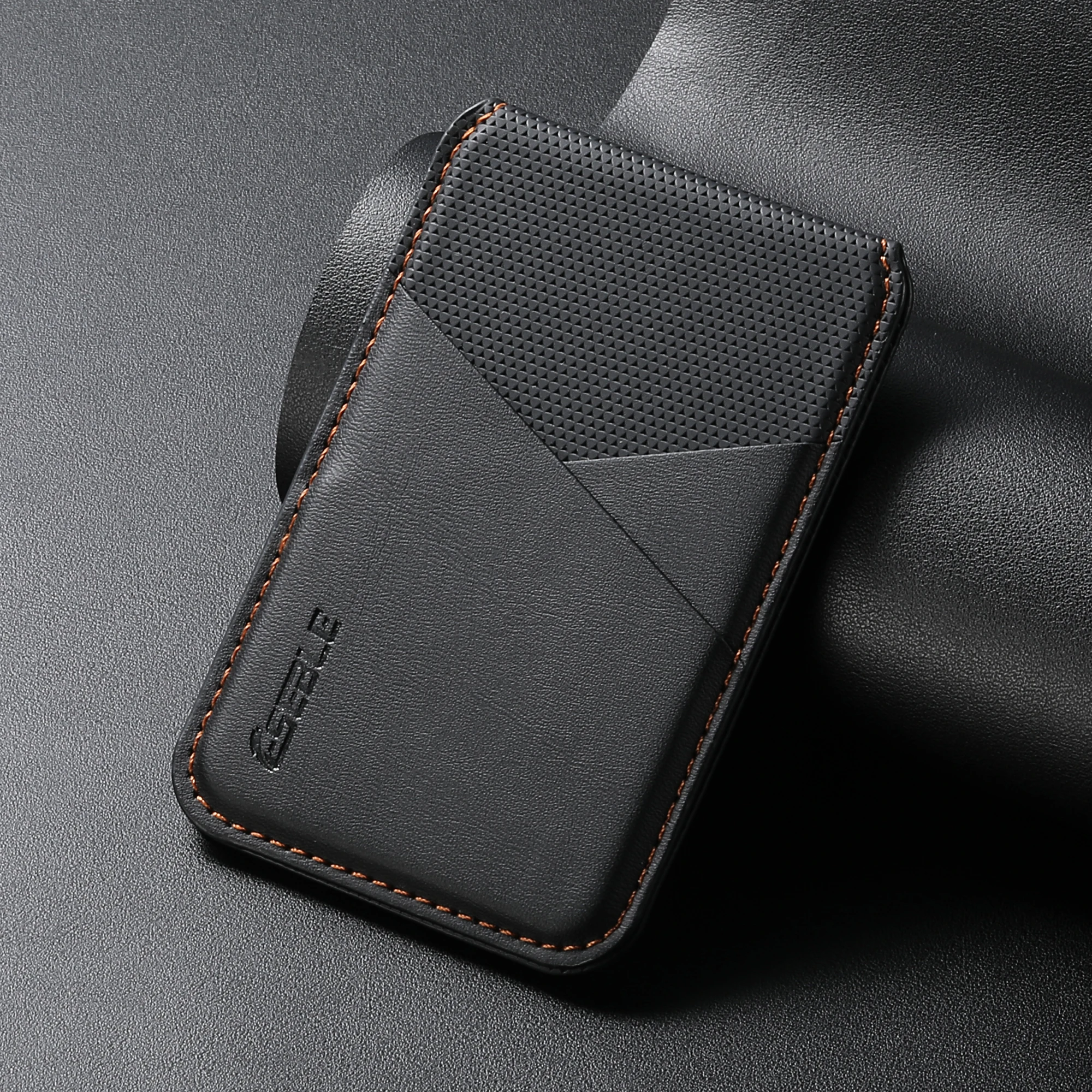 Leather Magnetic Wallet Card Holder with RFID Protection