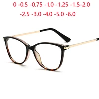Lunettes de myopie œil de chat Anti-lumière bleue pour femmes, marque de styliste, jambe de printemps, monture de lunettes de Prescription dioptrie 0 -0.5 -0.75 à-6 1