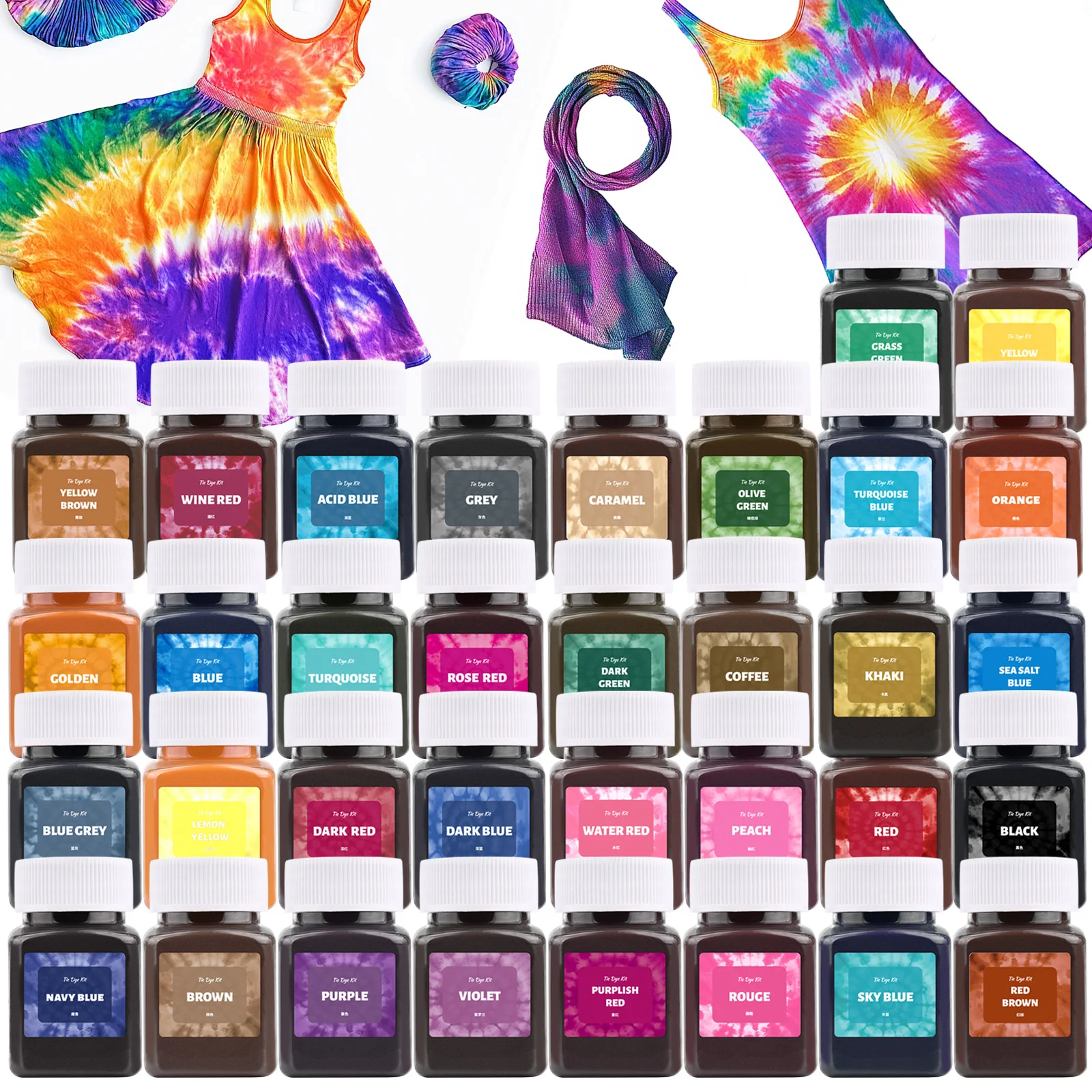 50ml 28Colors Fabric Tie Dye Powder For Cotton Nylon Clothes Tie Dyeing fabric tie dye powder