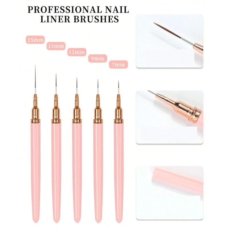 40JD Gel Polish Art Design Pen Painting Tool Professional Art Liner Brush