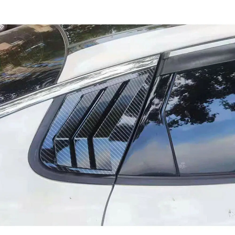 Car Rear Window Cover Car Side Window Louver For Kia Optima K5 Sedan Car Rear Louver Window Side Shutter Cover Trim Sticker Vent Scoop ABS Carbon Fiber Accessories