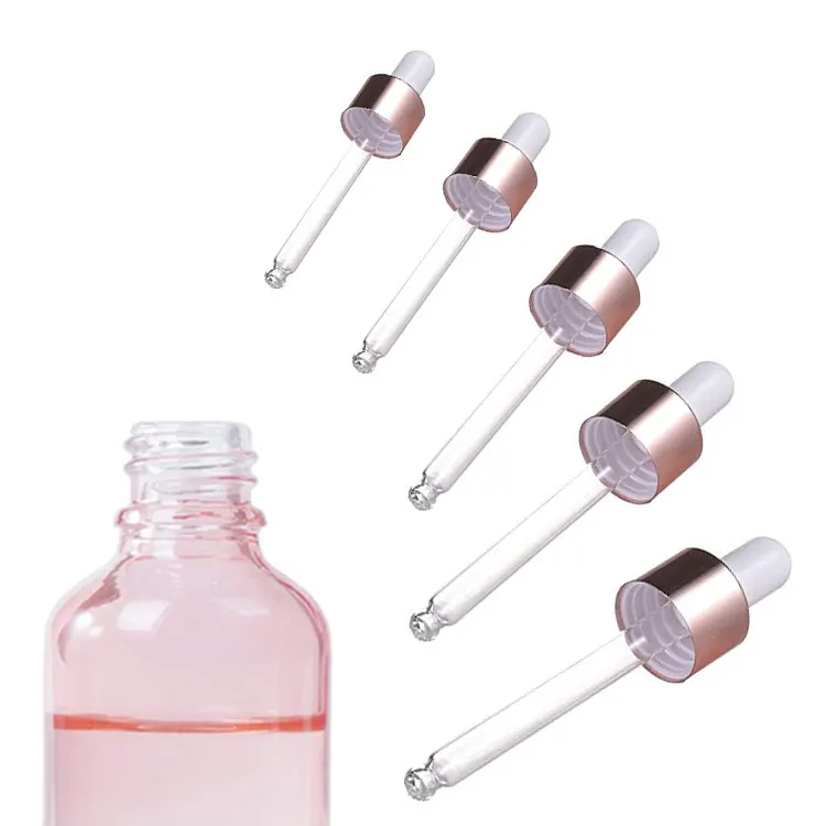 Flacons compte-gouttes ronds en verre Rose, 6 pièces, 5/10/15/20/30/50/100ml,  avec couvercles en or Rose, sous-bouteille pour huile de cheveux, Essence E  liquide, vente en gros - AliExpress