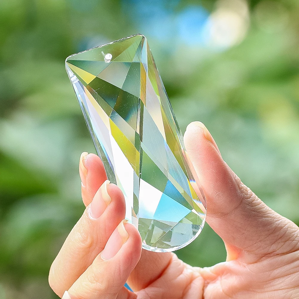 1PC Crystal Chandelier Accessories Pendant Multi-faceted Arc Half Round Modern Light Luxury Glass Pendant DIY Home Decorations