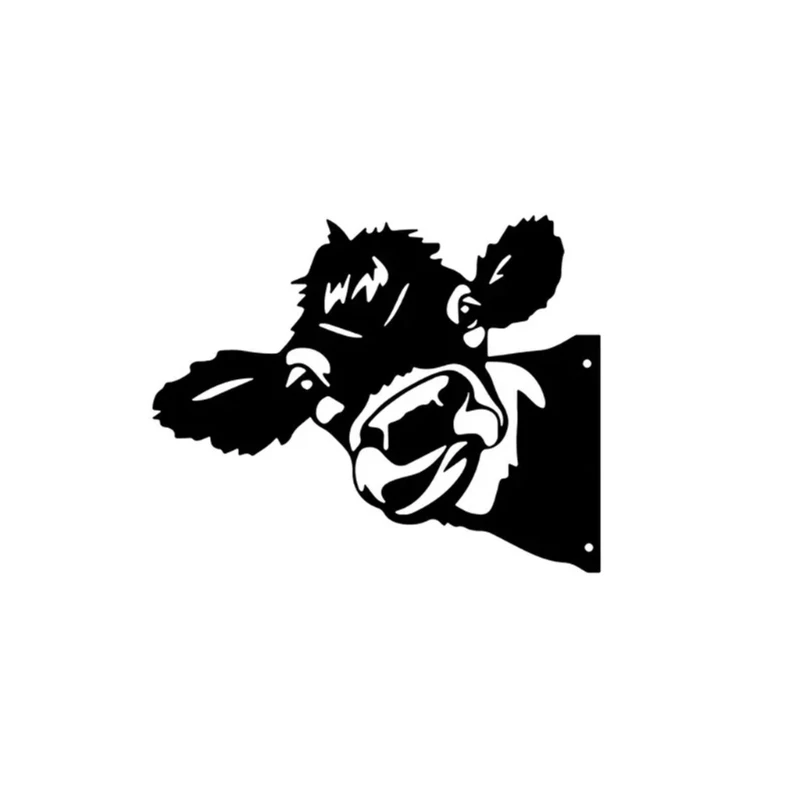 

Farm Peeping Cow Garden Sculpture Metal Animal Cattle Wall Decor for Tree Outdoor Yard Fence Decoration DropShip