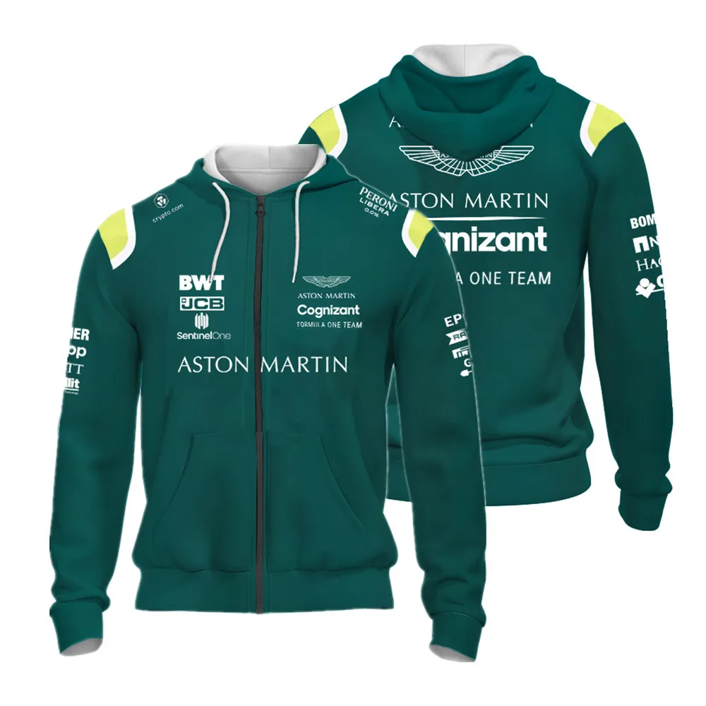 2023 Hot Selling F1 Formula One Aston Martin Team Green Zip Pullover ...