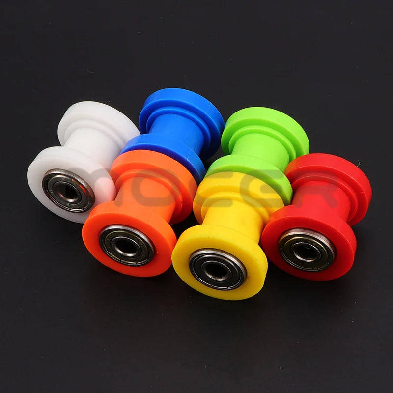 Rullo Tendicatena Per Moto Dirt Bike E Pit Bike - Diametro 8mm, In Gomma E Ferro, Nero