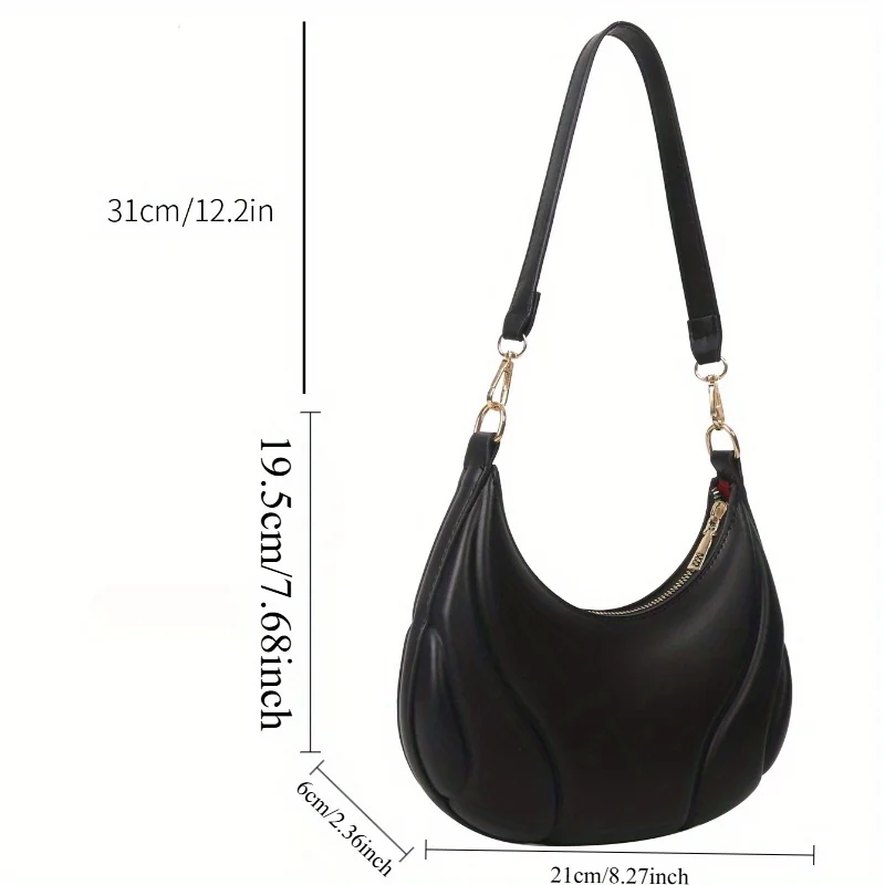 Stylish Shoulder Bag with Golden-Tone Hardware & Zipper Closure Versatile Nylon Lined Chic Handbag for Casual & Formal Occasions