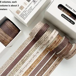8 - Pack Vintage Washi Tape Set for Crafts and Journaling (2 - 8PCS)