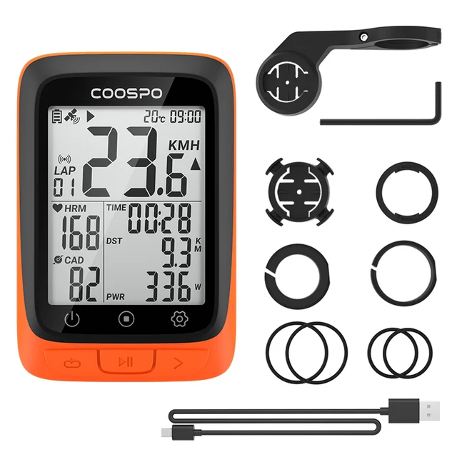 Ordinateur De Vélo GPS Sans Fil COOSPO BC107 - Couleur Orange, Capteur GPS Intégré