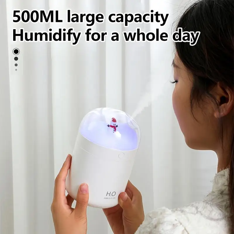 Desk Humidifiers For Office Snowman Silent Personal Humidifier Portable Air Humidifier Small Desktop Humidifiers For Bedroom
