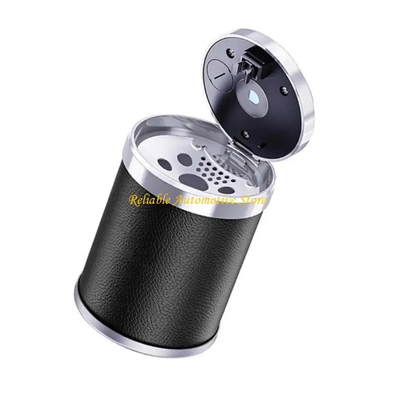 M68B Creative Metal Car Ashtray 뚜껑 및 내장 자동차 내부 연기가 자욱한 냄새 예방 및 야간 사용