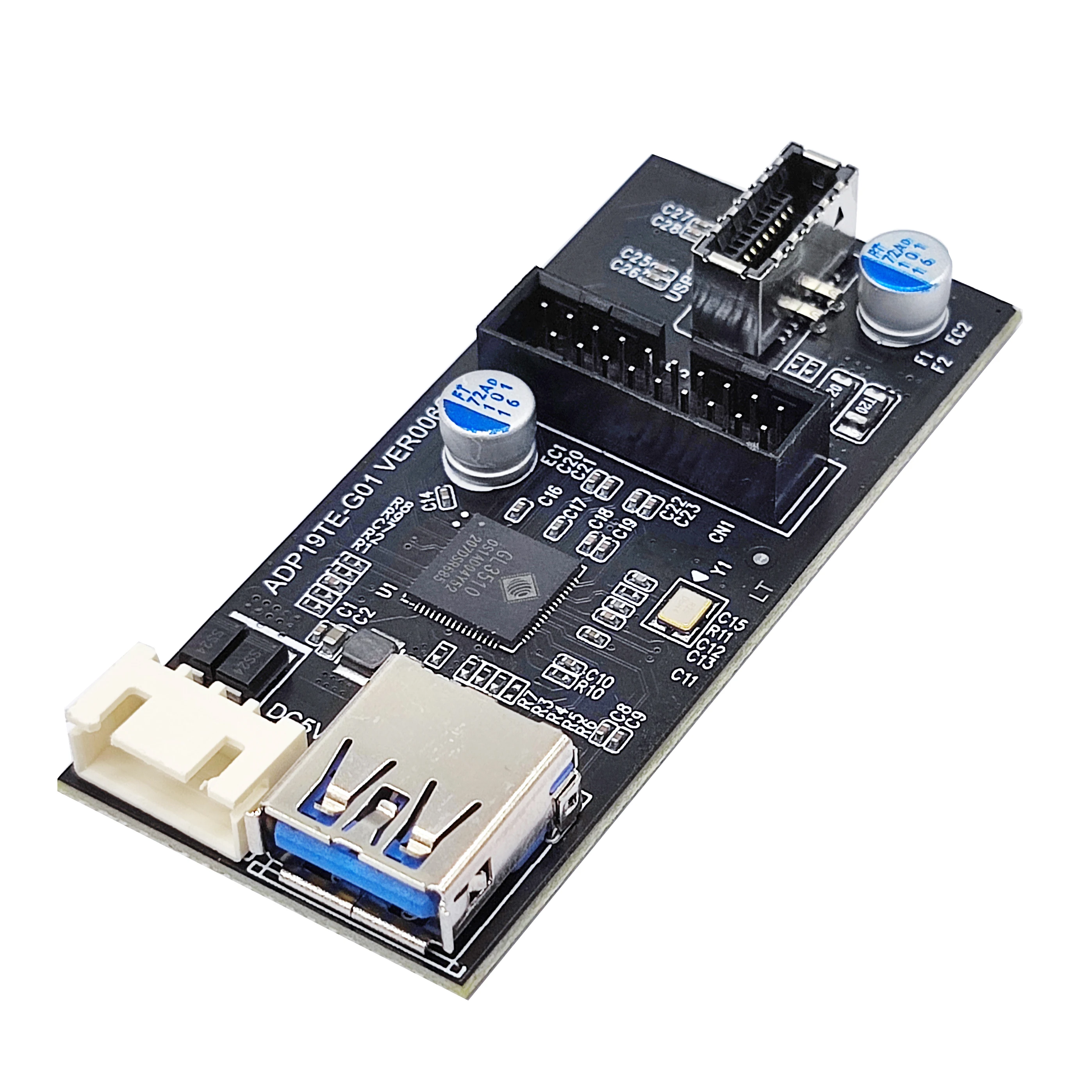 

Разъем 19pin к типу E + 19Pin материнская плата от 1 до 2 Разветвитель USB 3,0 концентратор USB адаптер Коннектор 19Pin коннектор удлинительные кабели