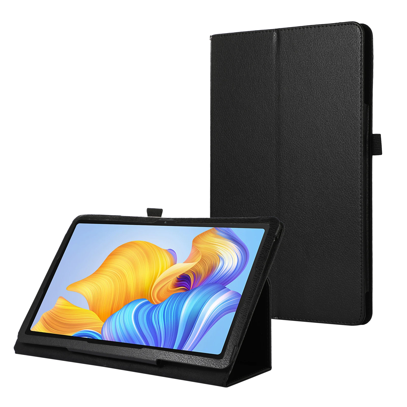 

Кожаный чехол-книжка с узором Личи и складным кронштейном для Huawei Honor Pad 8 HEY-W09 12 дюймов 2022