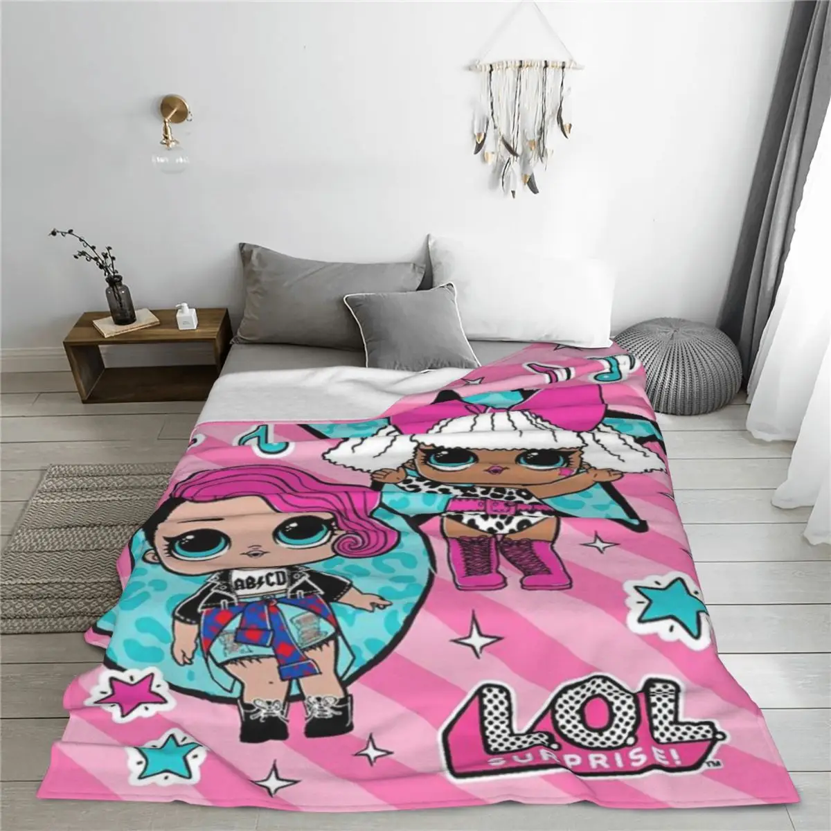 Throw Blanket L.O.L Surprise Micro Fleece Blanket Four Sizes Retro Comfortable Suitable For Sofa AntiPilling Blanket 3