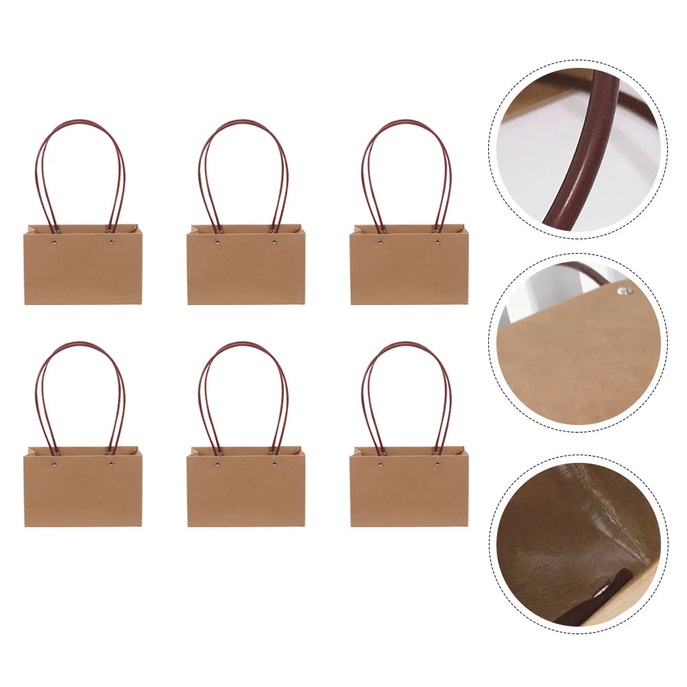 

Portable Flower Box Waterproof Paper Handy Gift Bag Kraft Flower Handbag Wedding Rose Party Gift Box Packaging For Candy