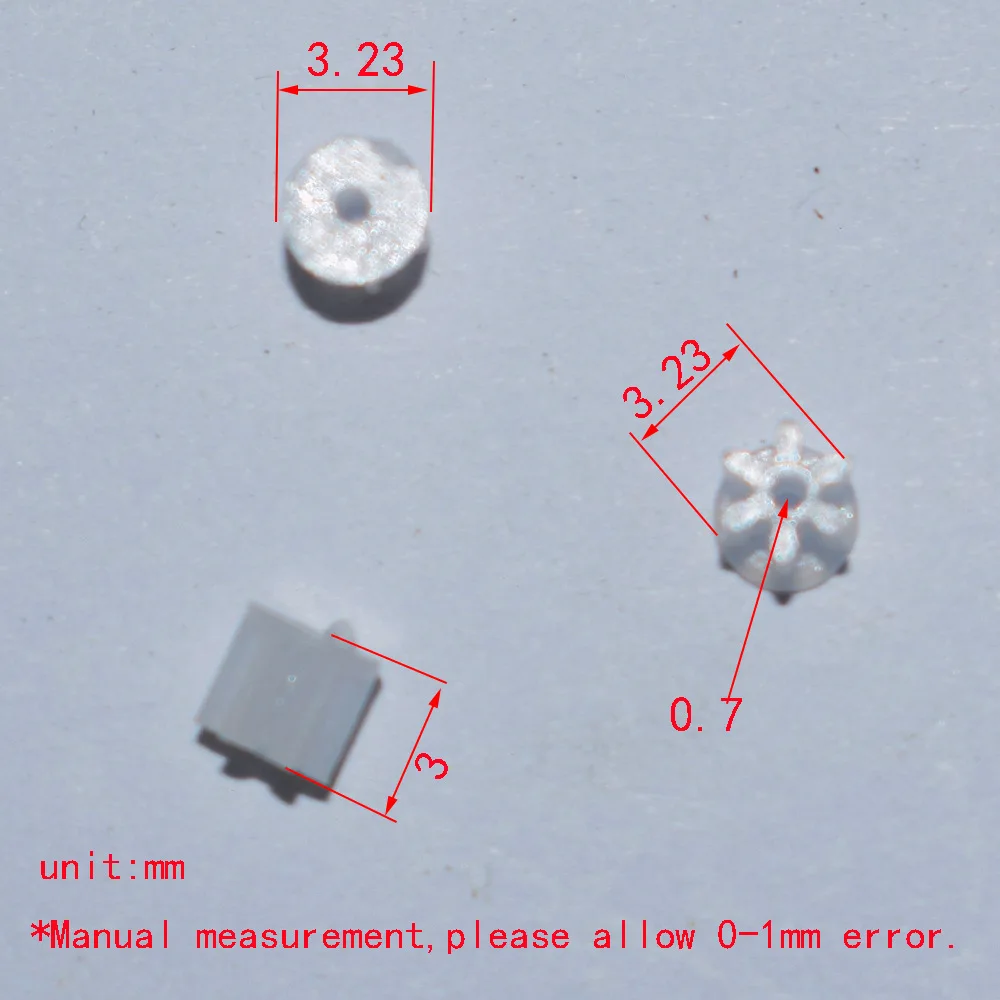 6T Teeth Gear 0.4M Plastic Gear for Toy RC Model Car Drone Engine Mini Coreless Motor 0.8mm Shaft Transmission Pinion 5pcs