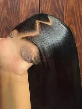 100% Malaysia Human Hair 13x6 Bone Straight Lace Front Human Hair Wigs 30 40 Inch 13x4 Lace Frontal Wig for Women PrePlucked 1