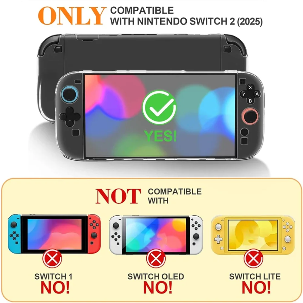 Clear PC Protective Case for Nintendo Switch 2 Joycon Controller