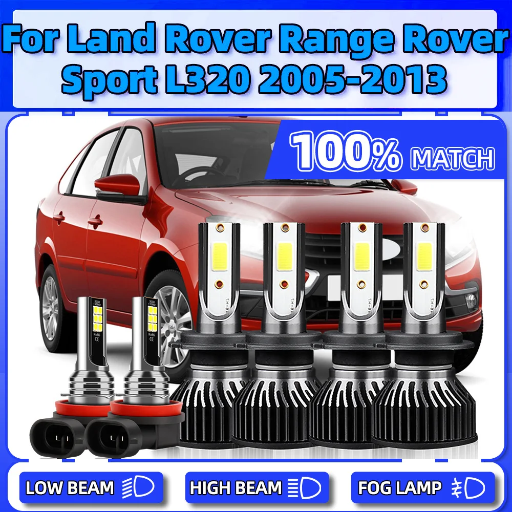 

LED Headlight Bulbs 60000LM Auto Lights 6000K 12V Fog Lamps For Land Rover Range Rover Sport L320 2005-2009 2010 2011 2012 2013
