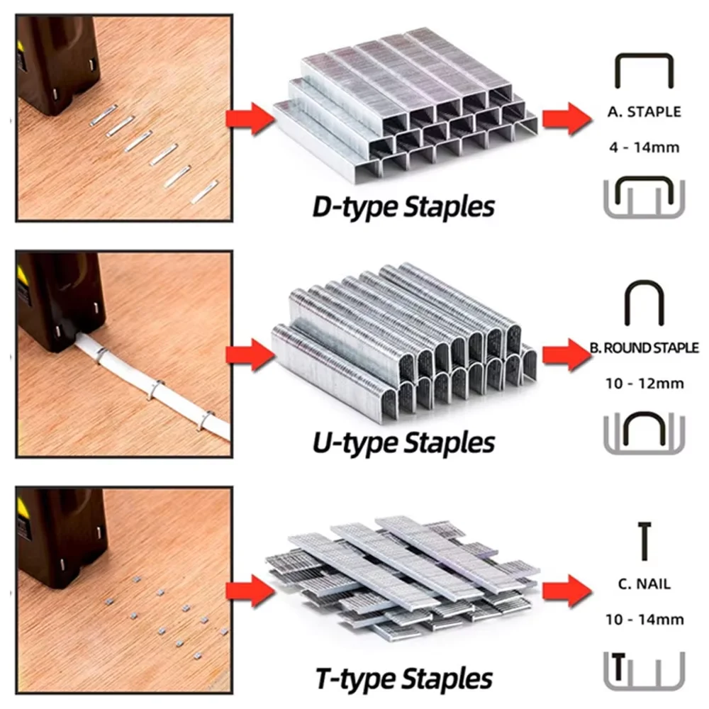4 In 1 Nail Gun DIY Furniture Construction Stapler Upholstery Staple Gun With 3000 Staples Home Decor Carpentry Tools 5