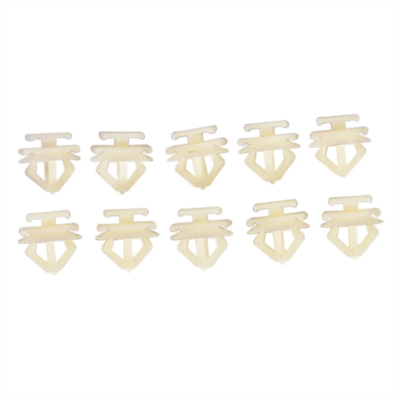 10Pcs  For Peugeot 106 206 306 307 806 Car Trim Panel Hole Clip ABS White Door Moulding Clips Engine Cover Fasteners Accessories
