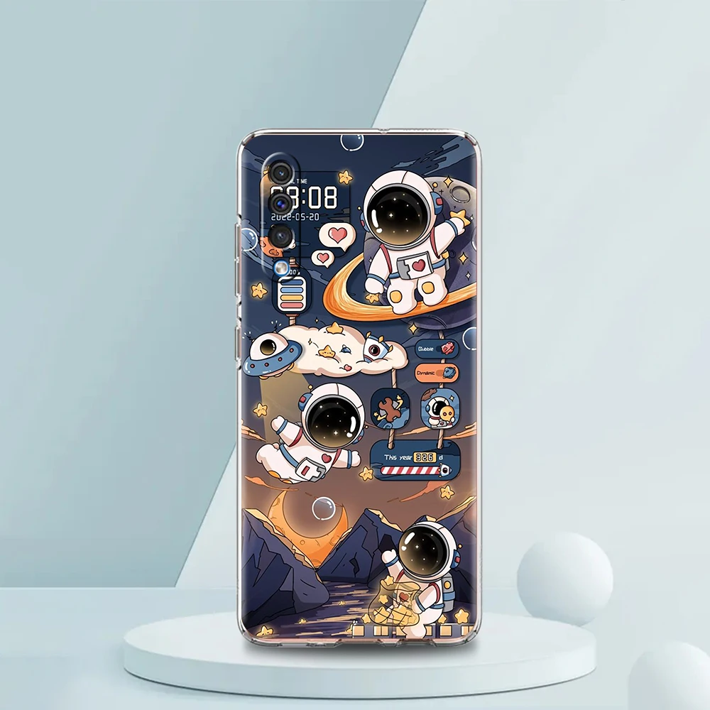 Hello Astronaut Transparent Silicone Phone Case Cover