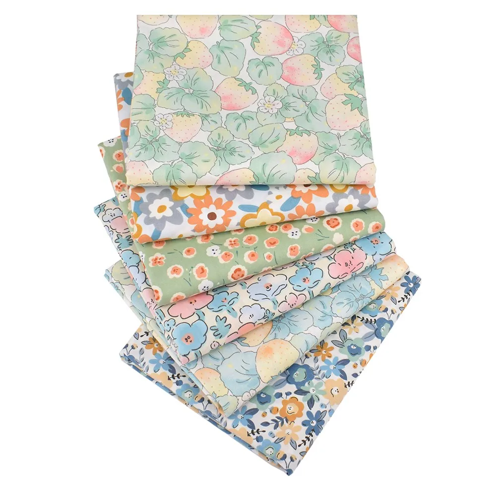 Chainho,Printed Twill Weave Cotton Fabric,Patchwork Cloth,DIY Quilting Sewing Material,Handmade Textile,Big Size,CC1-5