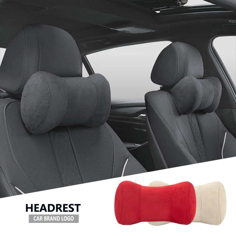 Car Seat Safety Headrest Pad Auto Logo Neck Pillow For Mercedes Benz