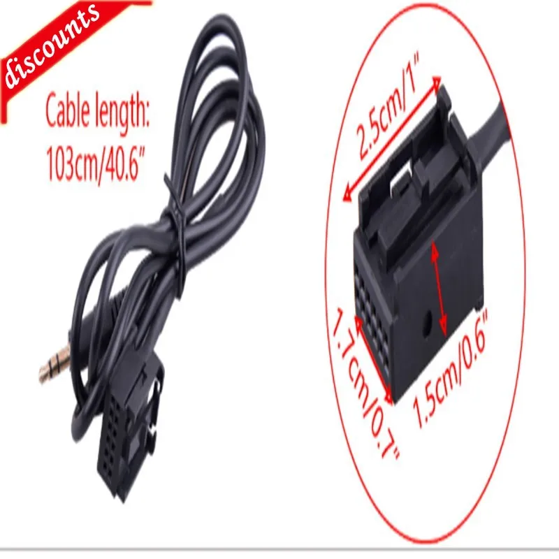 

3.5mm 6000 CD External AUX In Cable Input Adapter MP3 Audio Cable Fit for Ford Focus MK2 C-MAX S-MAX Mon-deo Fiesta Fusion