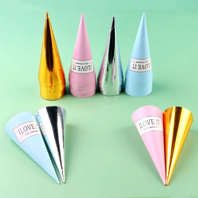 500pcs Ice Cream Cone Holder Ice Cream Cone Wapper Disposable Cones Holder DIY Home Truck Summer Beach Party Supplies ice cream cone holder