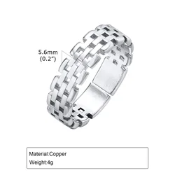 Men's Classic Chain Link Ring - Metal Punk Jewelry (RT - 281S)