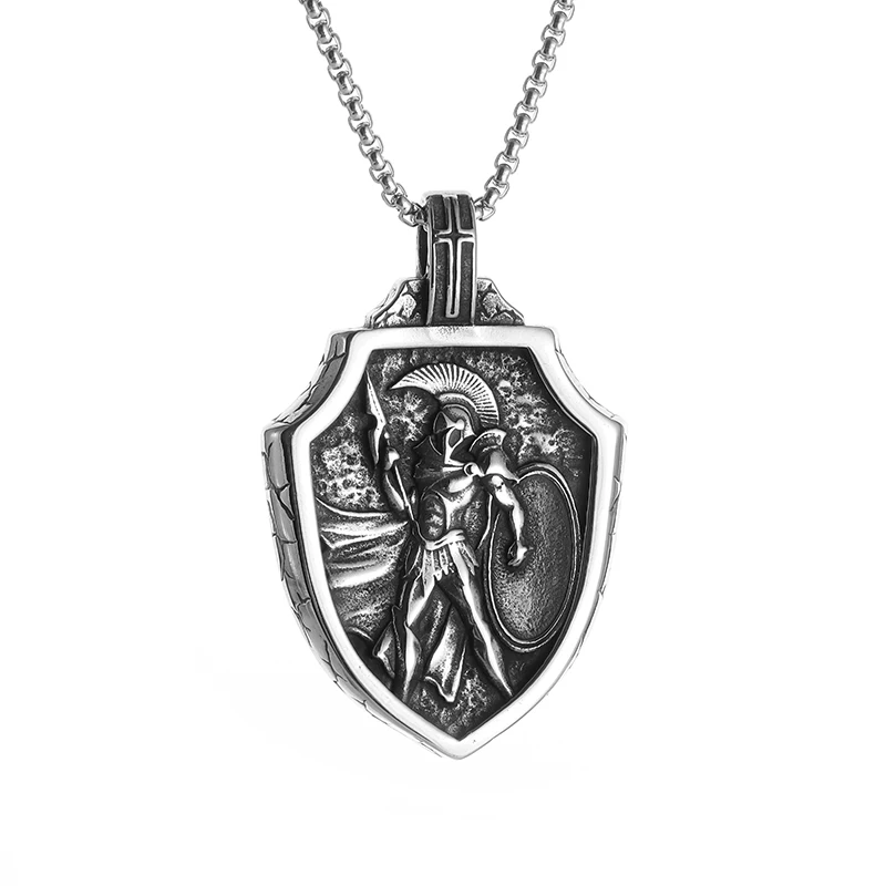 Spartan Warrior Sword Shield Ciondolo Mitologia Greca Antica Collana Con Amuleto Da Uomo Daily Party Charming Jewelry