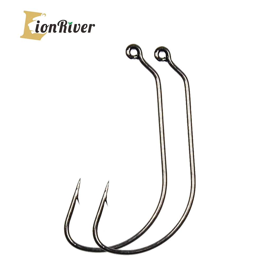 

LIONRIVER высокое качество Кривошип широкий зазор джиг большая серия Мягкие пластиковые рыболовные крючки морской окунь крючки для Червяков рыболовные снасти