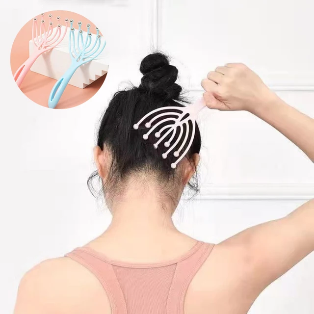 1 Pc Head Massager Scalp Neck Comb Roller Five Finger 9 Claws Steel Ball Hand Held Relax Spa Hair Care For Hair Stress Relief