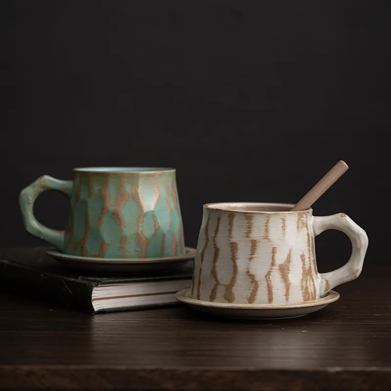 

Ceramic Coffee Cup Set Handmade Japanese Style Retro Style Cup Cafe Stoneware Afternoon Tea Cup