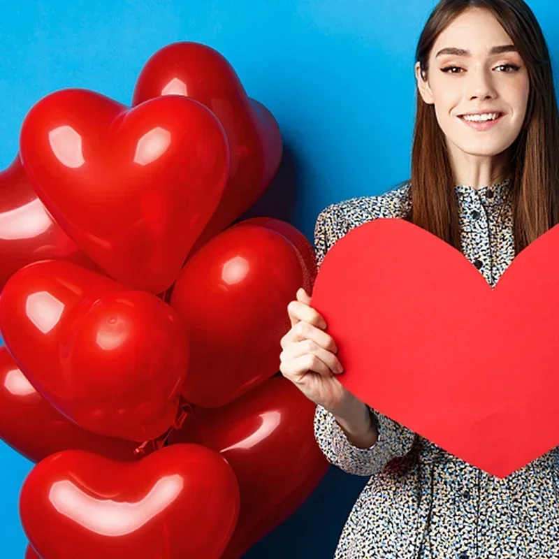 Red Heart Balloons 50/10pcs Inflatable Latex Balloon Valentine Day Wedding Party Anniversary Decoration Supplies