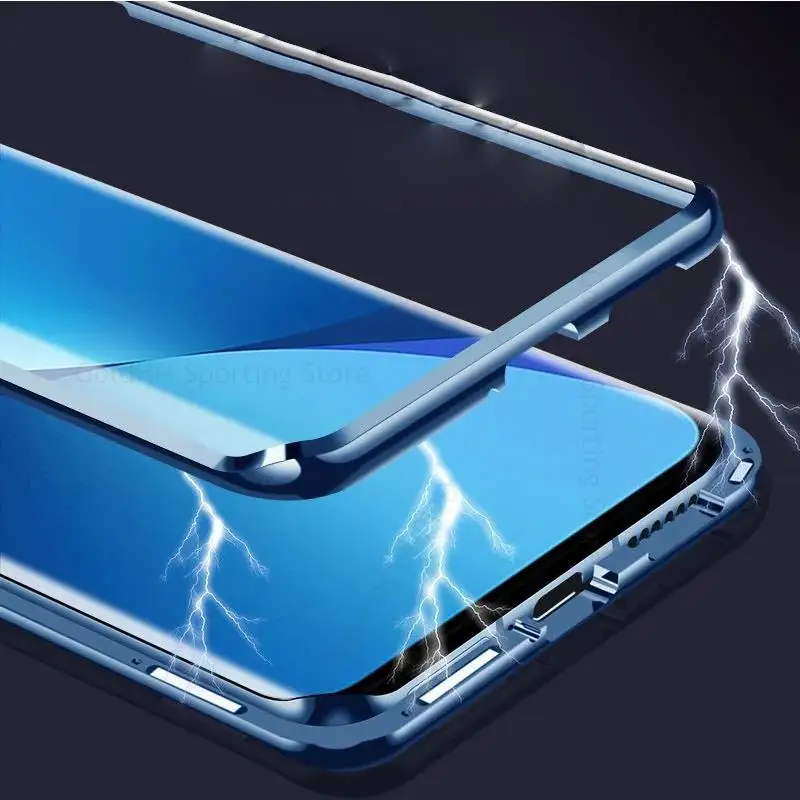 9H Tempered Glass Phone Case For Xiaomi 12X 12 Pro Magnetic Adsorption Flip Cover For Mi 12X 12 360 Double-Sided Film Protector 