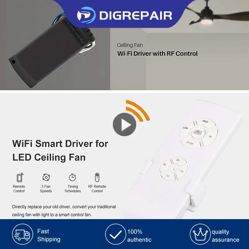 

Tuya Smart Life Ceiling Fan Controller WIFI Fan Light Kit With RF Remote Control APP Speed Switch Dimmer Work With Alexa