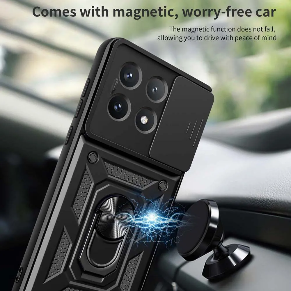 Slide Camera Lens Protector Armor Case with Military Grade Bumpers and Ring Cover