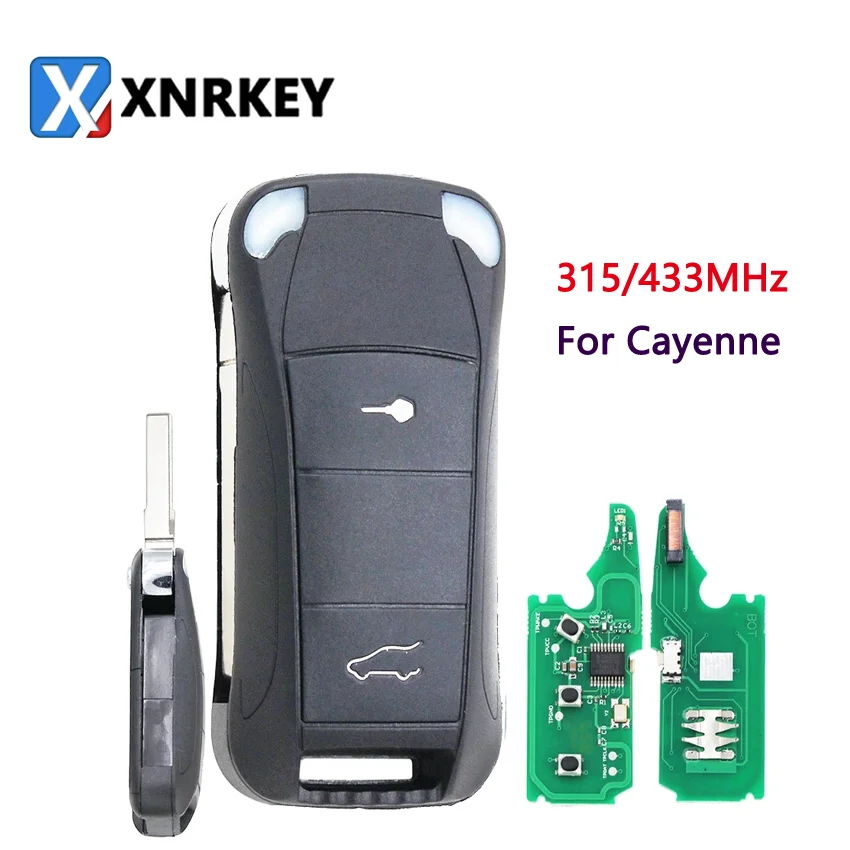 Xnrkey Remote Control Key 2 Button Key Fob 315mhz/433mhz For Porsche