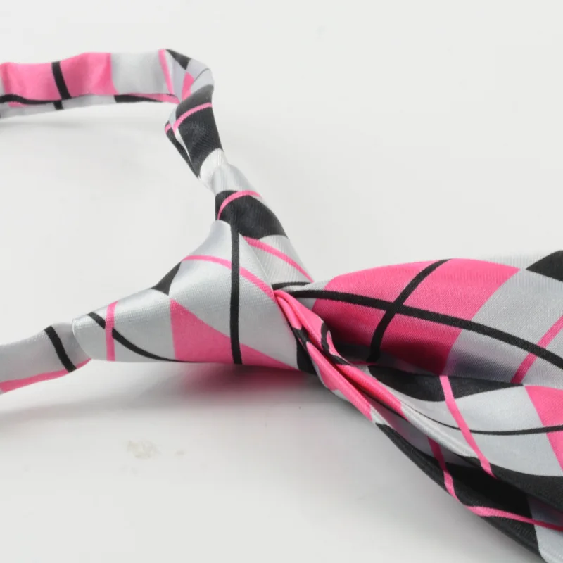 Rubber Ties For Boys Girls Fashion Shirt Plaid Neck Tie Children Small Tie Simple Check Student Necktie For Party Gravata