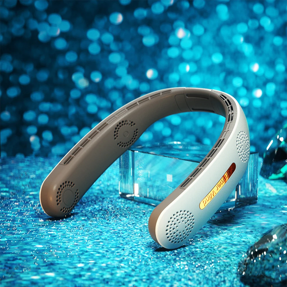 

Portable Mini Neck Fan Portable Bladeless Fan 5000mAh USB Rechargeable Leafless Fans Outdoor Air Cooling Wearable Neckband Fans