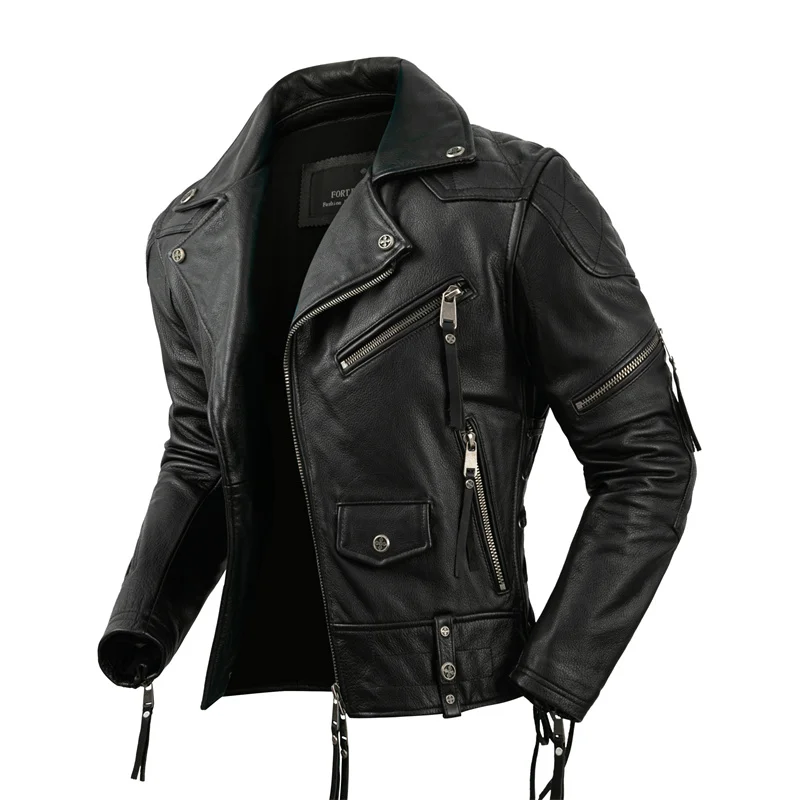 Description Picture 5 of itemMotorcycle Jacket Real Cowhide Leather Jacket Men's Motorcycle Riding Jacket Genuine Leather Mens Motor Biker Jackets 2XL-5XL